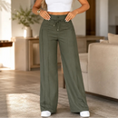 (Compre 2 e Leve 3) Calça Pantalona Mari em Malha de Seda Gelo e Poliéster