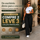 (Compre 2 e Leve 3) Calça Pantalona Mari em Malha de Seda Gelo e Poliéster